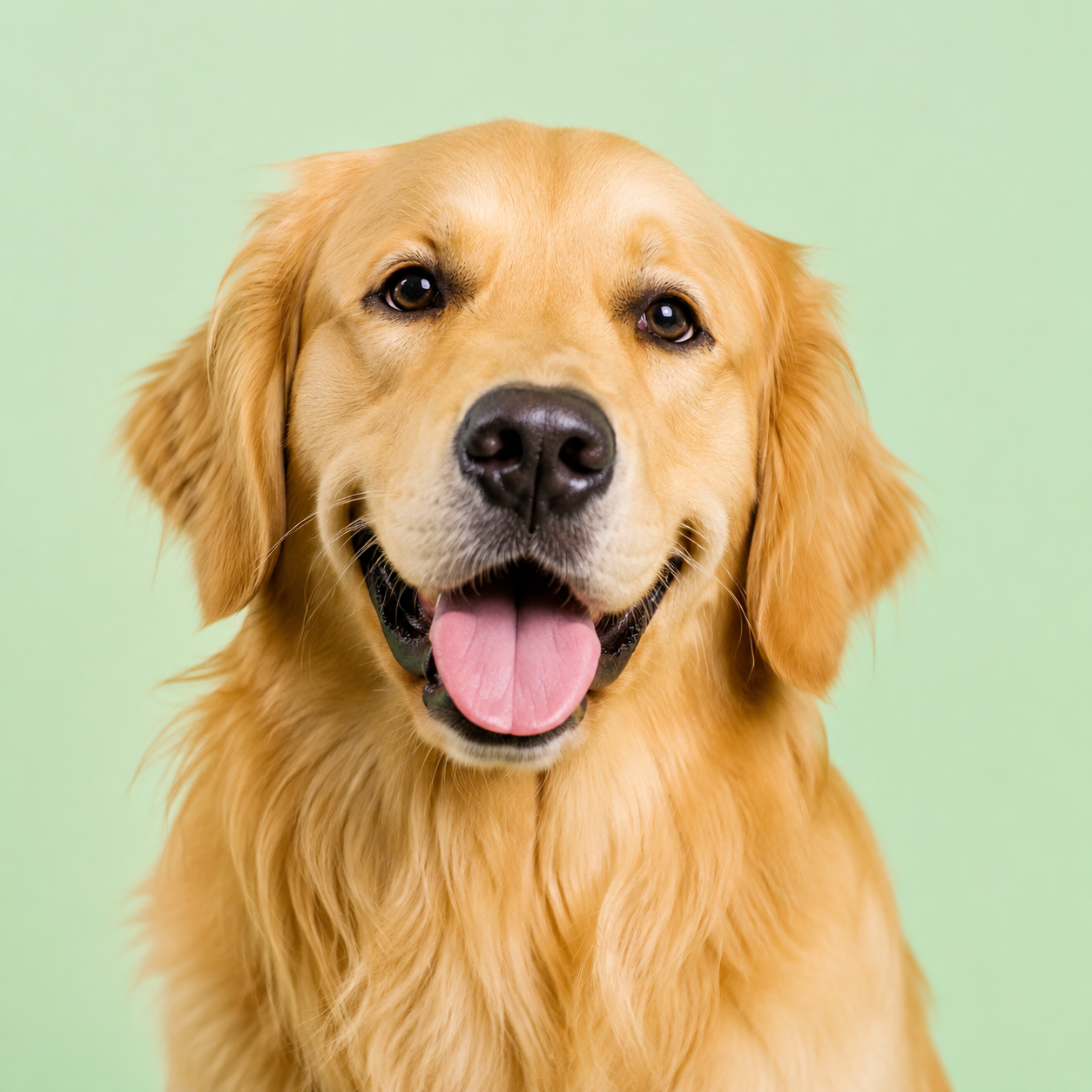 Smiling golden retriever