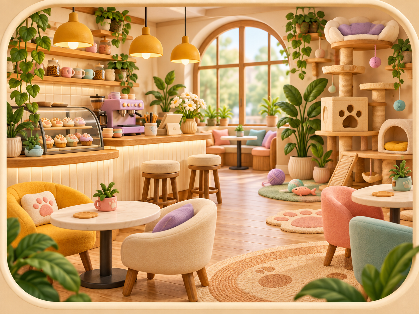 A warm clay Bumbush café interior