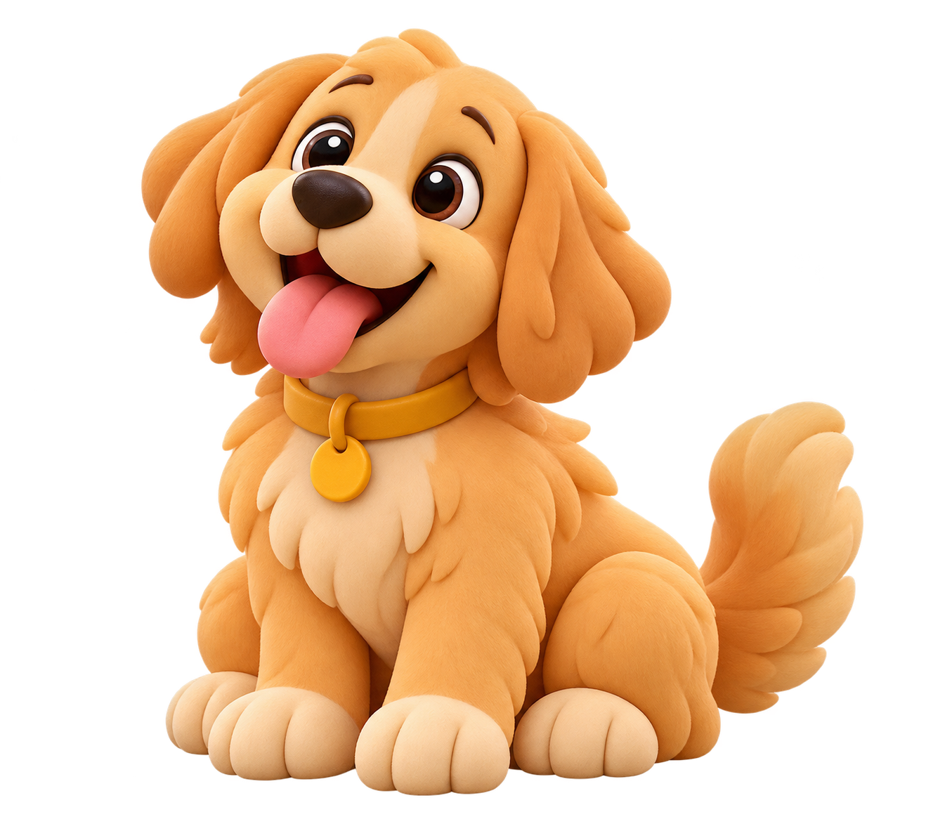 Golden retriever clay character