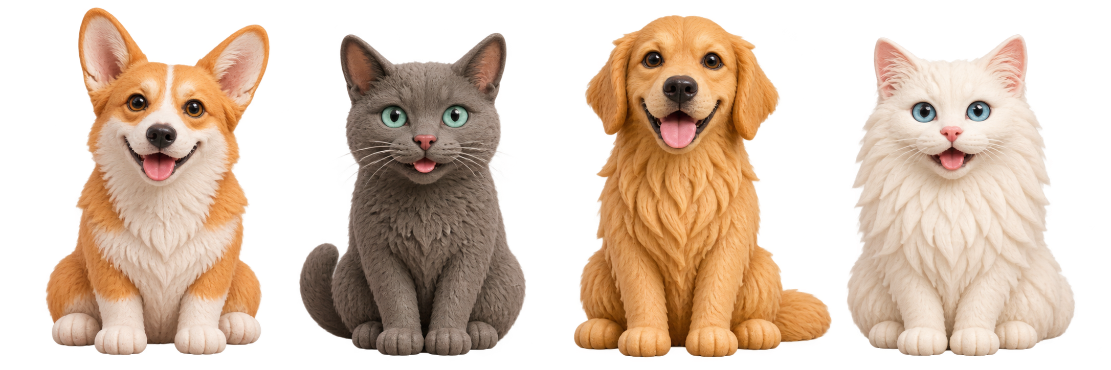 Toast, Miso, Sunny and Cloud, Bumbush regular pets